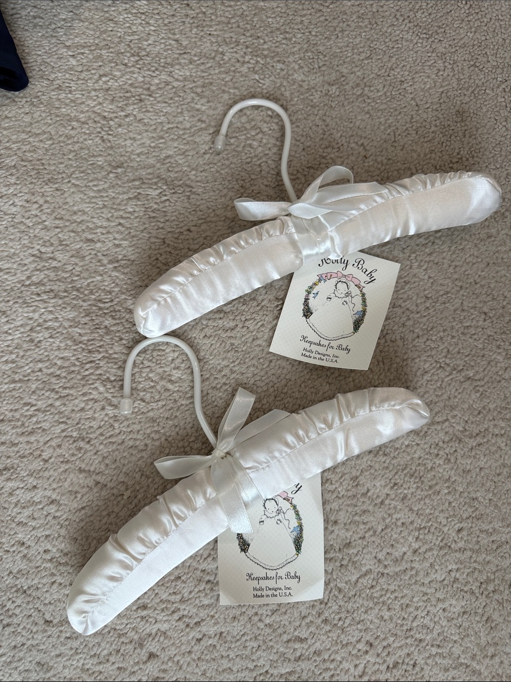 Satin Padded White Kids Hangers - Set of 2